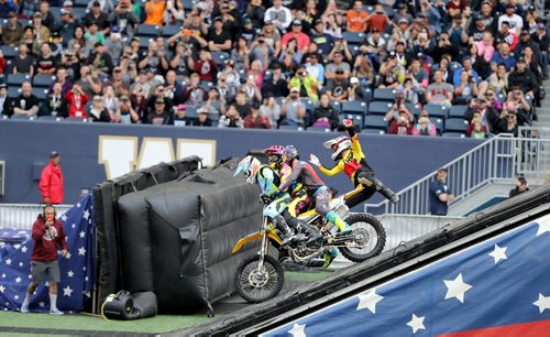 TREVOR HAGAN / WINNIPEG FREE PRESS
Nitro Circus performers at Investors Group Field, Wednesday, June 14, 2017.