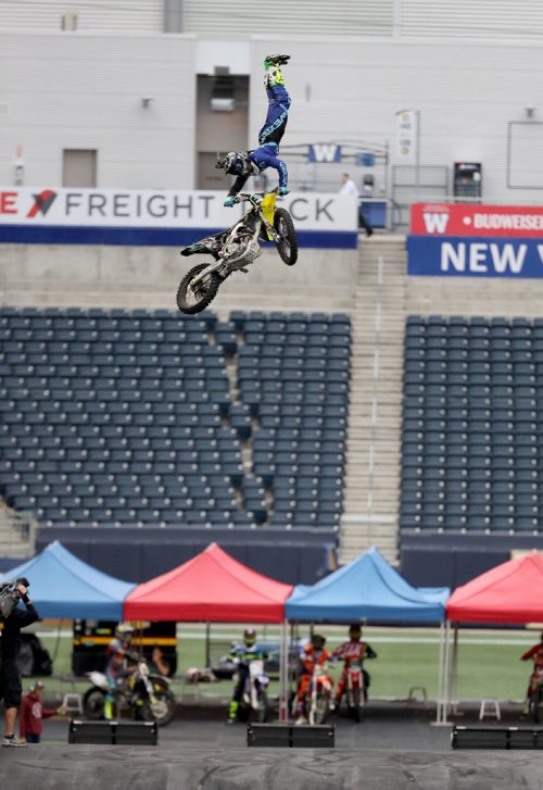 TREVOR HAGAN / WINNIPEG FREE PRESS
Nitro Circus performers at Investors Group Field, Wednesday, June 14, 2017.