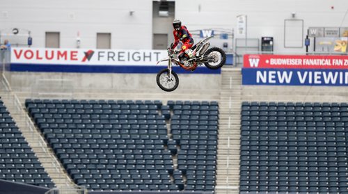 TREVOR HAGAN / WINNIPEG FREE PRESS
Nitro Circus performers at Investors Group Field, Wednesday, June 14, 2017.