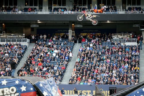 TREVOR HAGAN / WINNIPEG FREE PRESS
Nitro Circus performers at Investors Group Field, Wednesday, June 14, 2017.