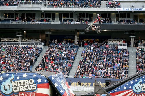 TREVOR HAGAN / WINNIPEG FREE PRESS
Nitro Circus performers at Investors Group Field, Wednesday, June 14, 2017.