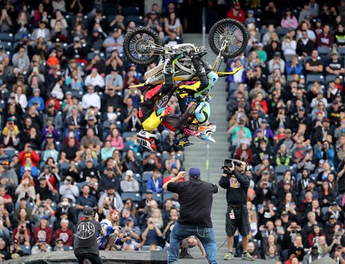 TREVOR HAGAN / WINNIPEG FREE PRESS
Nitro Circus performers at Investors Group Field, Wednesday, June 14, 2017.