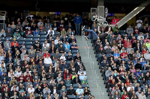 TREVOR HAGAN / WINNIPEG FREE PRESS
Nitro Circus performers at Investors Group Field, Wednesday, June 14, 2017.