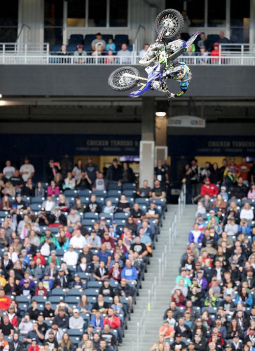 TREVOR HAGAN / WINNIPEG FREE PRESS
Nitro Circus performers at Investors Group Field, Wednesday, June 14, 2017.