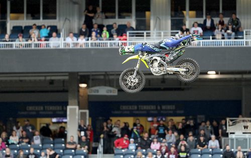 TREVOR HAGAN / WINNIPEG FREE PRESS
Nitro Circus performers at Investors Group Field, Wednesday, June 14, 2017.