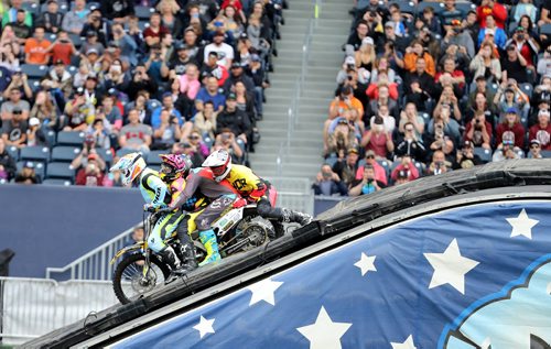 TREVOR HAGAN / WINNIPEG FREE PRESS
Nitro Circus performers at Investors Group Field, Wednesday, June 14, 2017.