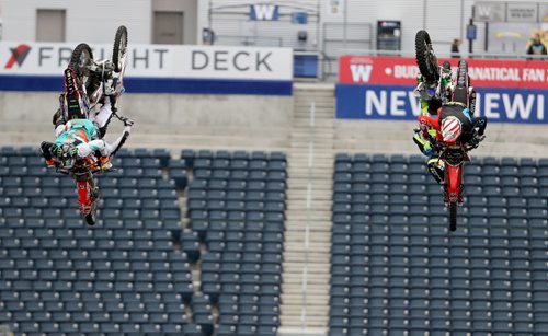 TREVOR HAGAN / WINNIPEG FREE PRESS
Nitro Circus performers at Investors Group Field, Wednesday, June 14, 2017.