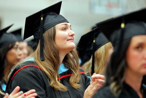 BORIS MINKEVICH / WINNIPEG FREE PRESS
U of W Convocation at Duckworth Centre. Anneke Janice Beer awaits her bachelor degree in Education. June 16, 2017
