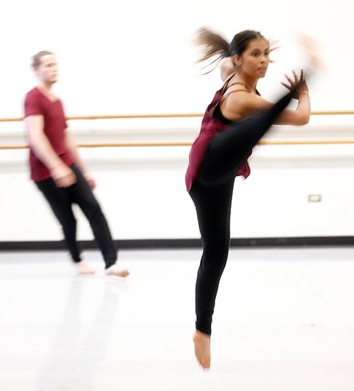 PHIL HOSSACK / WINNIPEG FREE PRESS  -.Isla Torres Orozco kicks high performing in a troupe of graduating dancers at the School of Contemporary Dancersperform Friday at the School of Contemporary Dance. Holly Harris story.  -  June 16, 2017