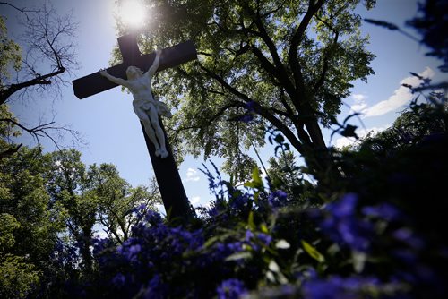 JOHN WOODS / WINNIPEG FREE PRESS
A religious statue at St Boniface Cathedral in Winnipeg photographed Monday, June 19, 2017.

