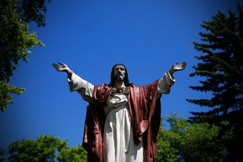 JOHN WOODS / WINNIPEG FREE PRESS
A religious statue at St Boniface Cathedral in Winnipeg photographed Monday, June 19, 2017.

