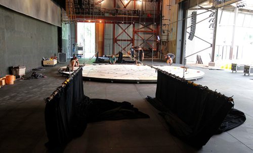 BORIS MINKEVICH / WINNIPEG FREE PRESS
Rainbow Stage stage project. Little Shop Of Horrors. General photo of the stage before the set was erected on the turntable. June 6, 2017

