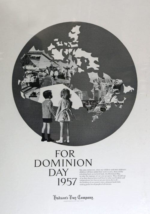 photo copy by WAYNE GLOWACKI / WINNIPEG FREE PRESS

From the Archives of Manitoba, (H4-2-6-11 folder 1) Hudsons Bay Company Dominion Day poster from 1957.  Randy Turner story. June 23   2017
