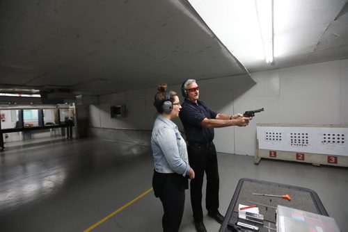 RUTH BONNEVILLE / WINNIPEG FREE PRESS

 FP columnist  Jen Zoratti,  gets trained by Dave Brown, the gun guy in Winnipeg, specializing in on-set handling and gun safety. Photos for this months  Jen Tries  of  Jen getting similar on-set gun training as  Keanu Reeves received when he was shooting in town recently at Gateway Gun Club Friday.  Jen learns to shoot blanks  with Smith & Wesson Revolver.  

See Jen Zoratti story.  


June 23, 2017