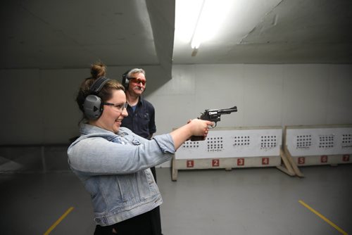 RUTH BONNEVILLE / WINNIPEG FREE PRESS

 FP columnist  Jen Zoratti,  gets trained by Dave Brown, the gun guy in Winnipeg, specializing in on-set handling and gun safety. Photos for this months  Jen Tries  of  Jen getting similar on-set gun training as  Keanu Reeves received when he was shooting in town recently at Gateway Gun Club Friday.   Jen learns to shoot blanks  with Smith & Wesson Revolver.  


See Jen Zoratti story.  


June 23, 2017