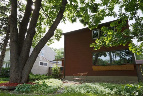 JUSTIN SAMANSKI-LANGILLE / WINNIPEG FREE PRESS
The front facade and yard of 540 Oakenwald Street is seen from street level.
170627 - Tuesday, June 27, 2017.