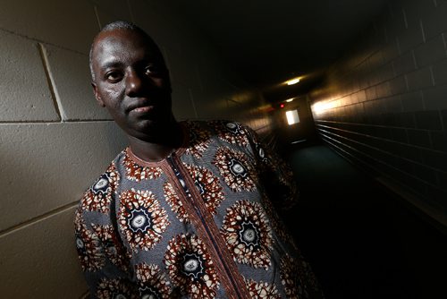 JOHN WOODS / WINNIPEG FREE PRESS
Abdoul Toure is photographed in his St Vital home in Winnipeg Tuesday, June 27, 2017. Abdoul is a French-speaking man from Mali with a masters degree in economics and is cleaning schools while he tries to improve his English so he can go back to university to get his degree recognized here. Hes upset that the feds are cutting funding for English classes beyond basic survival ESL.