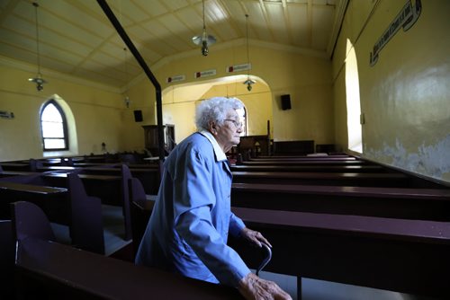 RUTH BONNEVILLE / WINNIPEG FREE PRESS

49.8 - Selkirk settlers / Peguis 
Parish of St Peter  Old Stone Church long-time member Olive Lille (81yrs) inside church which was built for the first  indigenous Christian converts (Saulteaux Indians). Chief Peguis was the 1st  convert to Christianity.
Former Selkirk Mayor, Peguis First Nation member Bill Shead for a walkabout through 200 years of history on the grounds of Parish of St Peter  Old Stone Church with Olive Lillie.  
See Alex Paul story.  
 

June 22, 2017