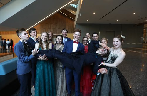 RUTH BONNEVILLE / WINNIPEG FREE PRESS

49.8 Feature: Class of  2017 Project:    Fun group photo with some of the students who started kindergarden together at Windsor school taken at graduation dinner.  Names from left: Avery, Quinn, Hailey, Sydney, Aby,  Garrett, Griffin, Julianna, Devon, Thomas, Naomi, Sarah and Noah (being held up by Griffin. 

Final photos of The class of 2017 students (15),  on their graduation day from Glenlawn Collegiate.  Their convocation ceremony was held at The RBC Convention Centre on June 26th 2017 as well as their dinner and dance later that evening.  
See story on WFP's 13 year documentary on a group of students  who the Free Press followed and photographed from their 1st year in kindergarden in Windsor School to their graduating year in 2017 at Glenlawn Collegiate. 

See Doug Speirs story.  

June 26, 2017