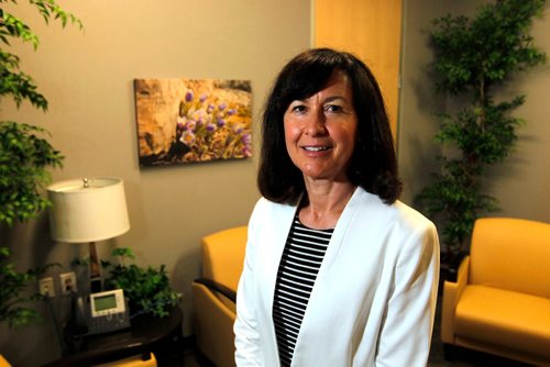 BORIS MINKEVICH / WINNIPEG FREE PRESS
Karen Dunlop, chairperson of the WRHA board poses for a photo at Winnipeg Regional Health Authority, 650 Main St.  Larry Kusch story. June 29, 2017
