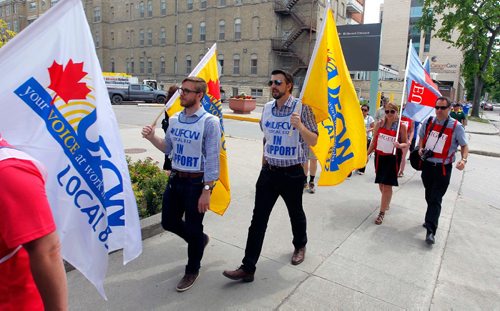 BORIS MINKEVICH / WINNIPEG FREE PRESS
The Manitoba Association of Health Care Professionals is held a Walk in Support of Patient Services at the HSC campus on McDermot Ave. Unions and political leaders were there. June 29, 2017
