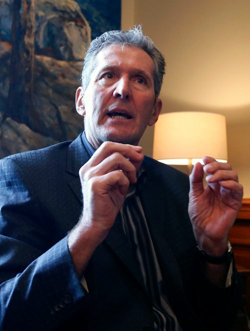 WAYNE GLOWACKI / WINNIPEG FREE PRESS

Premier Brian Pallister at the news conference in the Manitoba Legislative building Friday. Larry Kusch story  June 30   2017