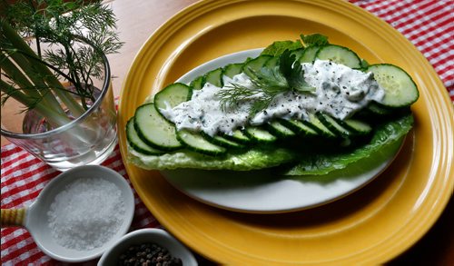 WAYNE GLOWACKI / WINNIPEG FREE PRESS

Food Front. Cucumber Mizeria from Madame Benoits cook book. Wendy King story  June 30   2017