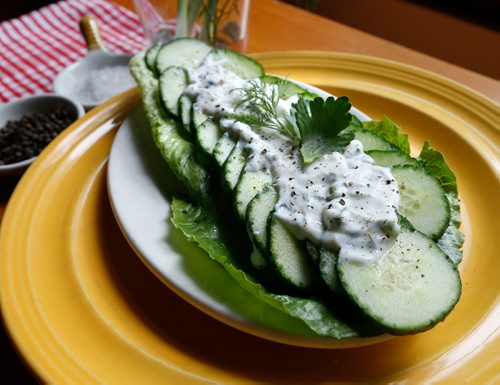 WAYNE GLOWACKI / WINNIPEG FREE PRESS

Food Front. Cucumber Mizeria from Madame Benoits cook book. Wendy King story  June 30   2017