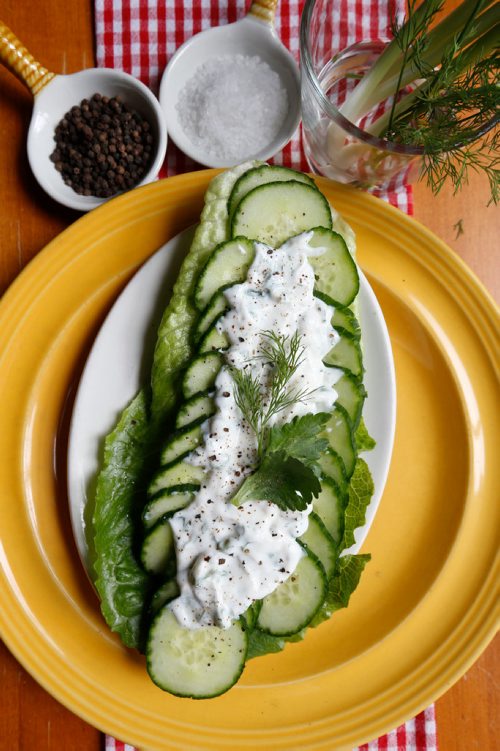 WAYNE GLOWACKI / WINNIPEG FREE PRESS

Food Front. Cucumber Mizeria from Madame Benoits cook book. Wendy King story  June 30   2017