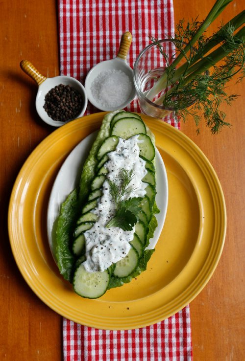 WAYNE GLOWACKI / WINNIPEG FREE PRESS

Food Front. Cucumber Mizeria from Madame Benoits cook book. Wendy King story  June 30   2017