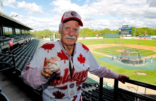 BORIS MINKEVICH / WINNIPEG FREE PRESS
Gaylord Perry poses for a photo in Shaw Park before the gold eyes game. Perry is a former Major League Baseball right-handed pitcher. He pitched from 1962 to 1983 for eight different teams. During a 22-year baseball career, Perry compiled 314 wins, 3,534 strikeouts, and a 3.11 earned run average. He was elected to the Baseball Hall of Fame in 1991. MIKE MCINTYRE STORY. June 30, 2017
