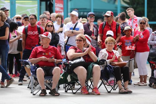 TREVOR HAGAN / WINNIPEG FREE PRESS 
The crowd enjoys Sierra Noble performing during Canada Day and Canada 150 celebrations at The Forks, Saturday, July 1, 2017.