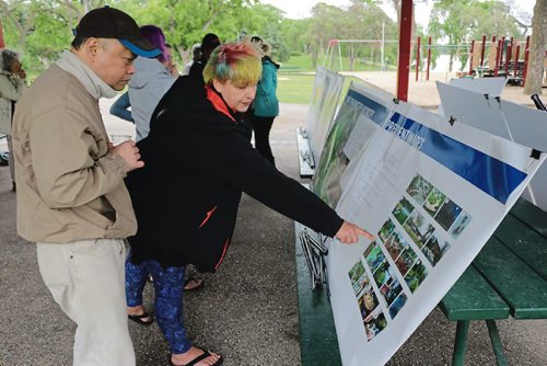 Canstar Community News June 22, 2017 - Cindy Brazer looks at the St. Johns Park master redevelopment plan during the public session held at St. Johns Park. (LIGIA BRAIDOTTI/CANSTAR COMMUNITY NEWS/TIMES)