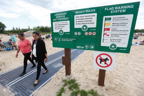 JOHN WOODS / WINNIPEG FREE PRESSS
Safety signage at Bird's Hill Park beach Monday, July 3, 2017.

