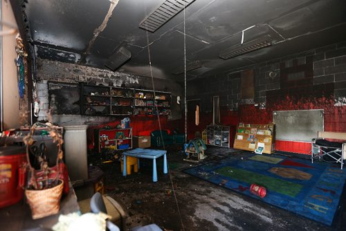 JOHN WOODS / WINNIPEG FREE PRESS
A fire damaged room at the St Therese Child Care Facility  Monday, July 3, 2017. The child care facility was damaged by a fire and is temporarily closed.

