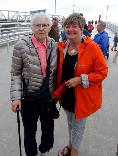 BORIS MINKEVICH / WINNIPEG FREE PRESS
Stadium Station at Investors Group Field. Opening of Stadium Station, the first piece of the Southwest Transitway Stage 2. From left,  Corinne Tellier, a descendant of the original Bohemier family and Councillor South Winnipeg  St.Norbert Ward Janice Lukes. CAROL SANDERS STORY. July 4, 2017
