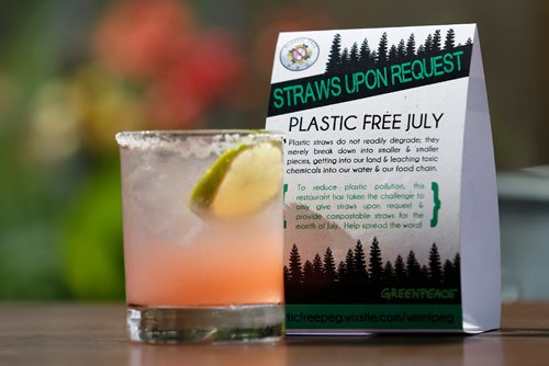 JOHN WOODS / WINNIPEG FREE PRESS
Melissa Mulder, general manager of Smith Restaurant at The Forks, says her restaurant is taking part in a "No-Straws" campaign during July where they will be providing plastic-free compostable straws and only when asked. Mulder and her restaurant were photographed Tuesday, July 4, 2017