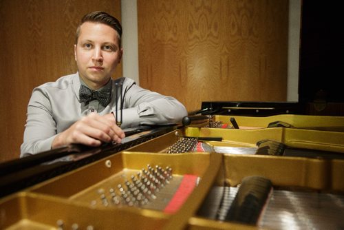 MIKE DEAL / WINNIPEG FREE PRESS
Joe Cote, arguably the youngest piano tuner in town. Joe used to sell pianos (he also plays in lounges) but after he kept hearing piano tuners in Winnipeg were largely in their 60s and 70s, he got into the business four years ago & hasn't looked back... 
170704 - Tuesday, July 04, 2017.