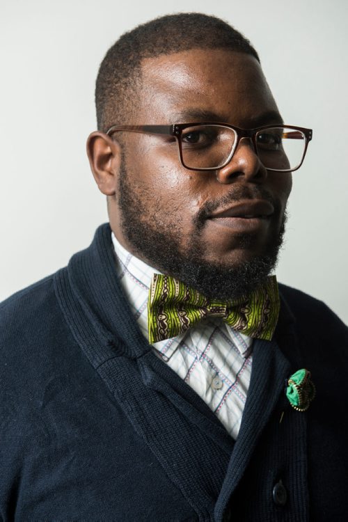 DAVID LIPNOWSKI / WINNIPEG FREE PRESS


Owner of Lula Nga, Guylain Nkongolo, poses for photographs Wednesday July 5, 2017.

They run a local business that specializes in one-of-a-kind bowties, pocket squares and flower pins that reflect the culture of Guylain's home country, Congo. 
