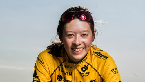 DAVID LIPNOWSKI / WINNIPEG FREE PRESS

Rebecca Man is a local cyclist competing in the Canada Games this summer in Winnipeg. She poses for a photo prior to the Grand Pointe Road Race in Grand Pointe, Manitoba Wednesday July 5, 2017.