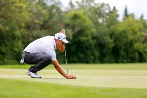 JUSTIN SAMANSKI-LANGILLE / WINNIPEG FREE PRESS
Devon Schade sets his ball down for the next shot during the Players Cup at Pine Ridge Golf and Country Club Thursday.
170706 - Thursday, July 06, 2017.