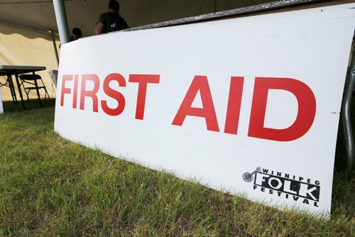 JUSTIN SAMANSKI-LANGILLE / WINNIPEG FREE PRESS
One of the first aid stations is seen on the Winnipeg Folk Festival grounds Thursday. This year, medics are being equipped with Naloxone kits to counter opioid overdoses.
170706 - Thursday, July 06, 2017.