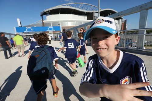 RUTH BONNEVILLE / WINNIPEG FREE PRESS

Bonivital under 9 boys soccer team players goof around as they make their way up the ramp to the stadium after taking the bus shuttle and getting dropped off at new terminal for the first game at Investors Group Field Friday evening. 


July 07, 2017