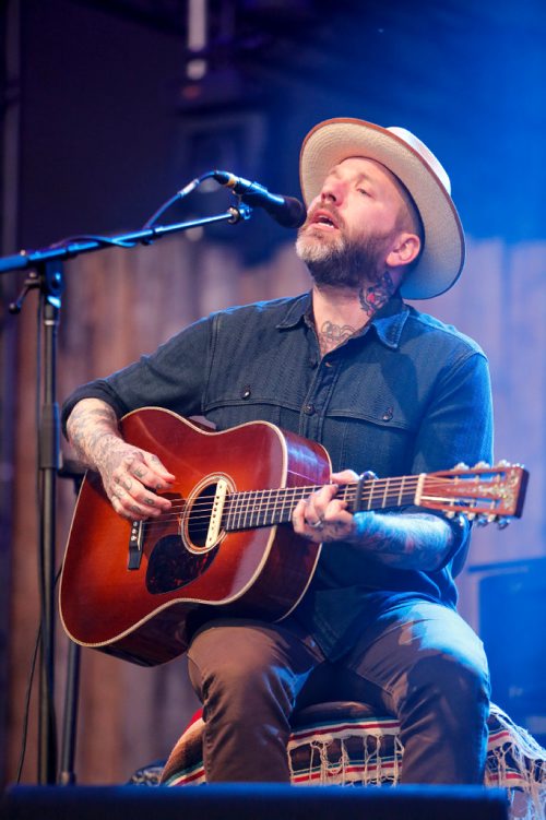 JUSTIN SAMANSKI-LANGILLE / WINNIPEG FREE PRESS
Dallas Green of City and Colour performs a stripped-down solo show for crowds Friday evening on the Main Stage at Folk Fest.
170707 - Friday, July 07, 2017.