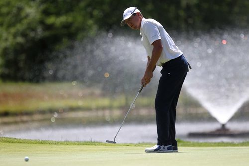RUTH BONNEVILLE / WINNIPEG FREE PRESS

Sports, Kramer Hickok makes his putt  during round three of the Players Cup Golf Tournament at Pine Ridge Hollow Saturday.  

July 08, 2017
