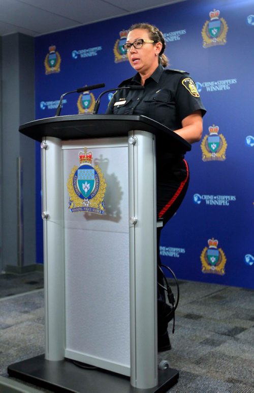 BORIS MINKEVICH / WINNIPEG FREE PRESS
Winnipeg Police press conference at downtown headquarters. Constable Tammy Skrabek. PIO. July 11, 2017