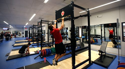 WAYNE GLOWACKI / WINNIPEG FREE PRESS

William Koop works out in the Performance Centre in the new Canada Games Sport for Life Centre Tuesday.  story  July 11  2017