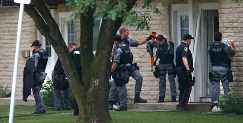 WAYNE GLOWACKI / WINNIPEG FREE PRESS

The Winnipeg Police Tactical Support Team were in a unit in the River East Gardens at 1445 Rothesay St. Tuesday afternoon.  Rothesay St. at Donwood Drive was closed to traffic during the event. July 11  2017