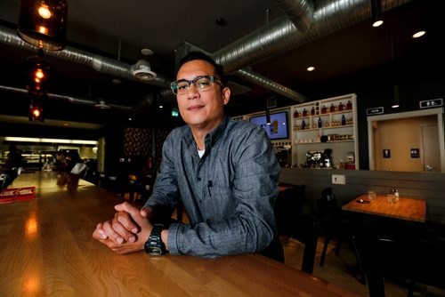 JUSTIN SAMANSKI-LANGILLE / WINNIPEG FREE PRESS
Norm Pastorin, owner of Cornerstone restaurant poses at the bar Wednesday.
170712 - Wednesday, July 12, 2017.