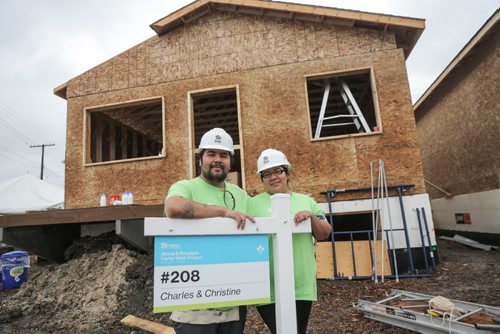 MIKE DEAL / WINNIPEG FREE PRESS
Charles and Christine Harper will soon be the proud owners of a Habitat for Humanity built house on Lyle Street.
170712 - Wednesday, July 12, 2017.
